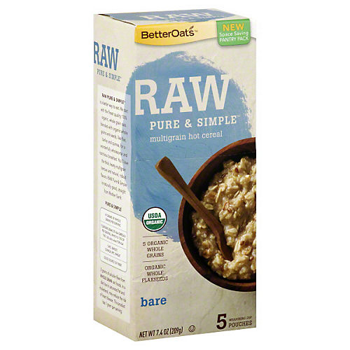 Better Oats Raw Pure & Simple Organic Quick Oats, Oatmeal & Hot Cereal