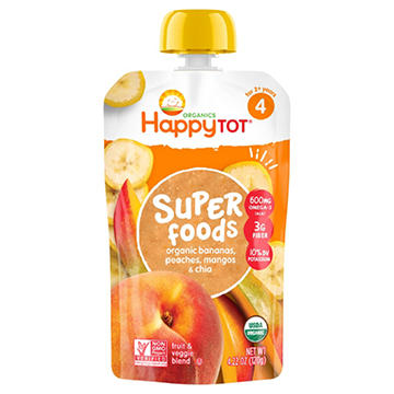Happy Tot Organics Superfoods Stage 4 Organic Bananas
