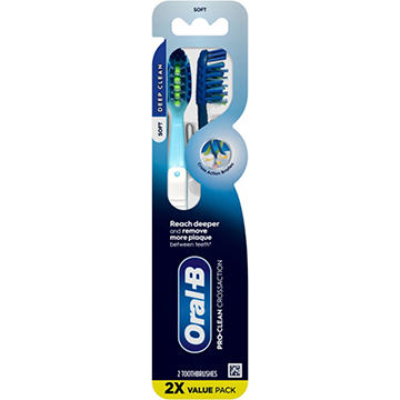 Oral-B Pro Clean Cross Action Toothbrushes - Deep Plaque Removal, Soft