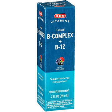 H-E-B Vitamins B-Complex + B-12 Liquid - Berry