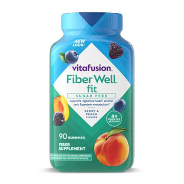 Vitafusion Fiber Well Sugar Free Weight Management Gummies - Peach, Raspberry, & Berry