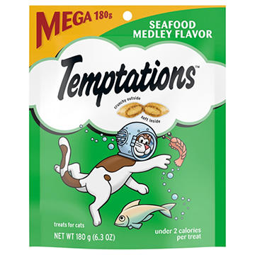 Temptations Classic Crunchy and Soft Cat Treats - Seafood Medley Flavor