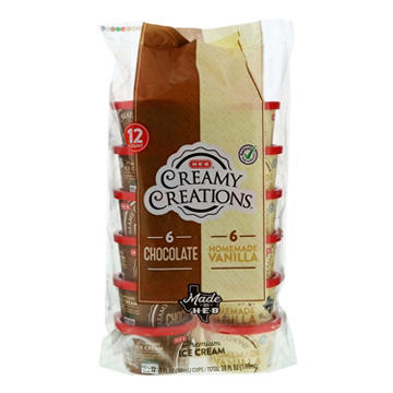 H-E-B Creamy Creations Mini Ice Cream Cups - Vanilla/Chocolate