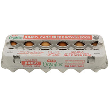 H-E-B Organics Grade A Cage Free Jumbo Brown Eggs
