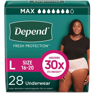 Depend Fresh Protection Women's Adult Incontinence Underwear - L (Blush)