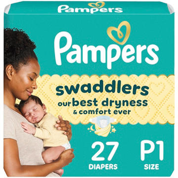 Pampers Preemie Swaddlers Diapers - Size P1