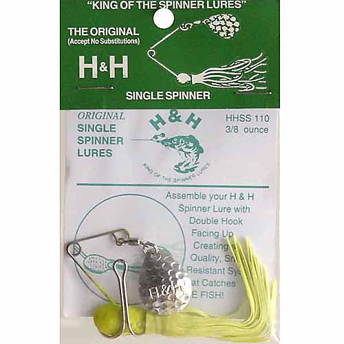H&H Lure Double Spinner Fishing Equipment, 3/8 oz, Blue