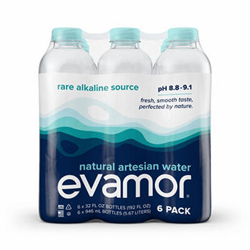 Evamor Natural Artesian Water 6 pk Bottles