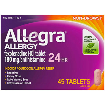 Allegra Adult 24 Hr Allergy Non-Drowsy Antihistamine Tablets
