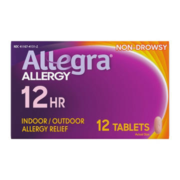 Allegra Adult 12 Hr Allergy Non-Drowsy Antihistamine Tablets