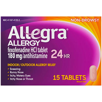 Allegra Adult 24 Hr Allergy Non-Drowsy Antihistamine Tablets