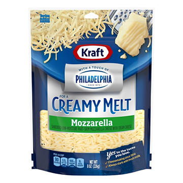 Kraft Mozzarella Shredded Cheese with a Touch of Philadelphia