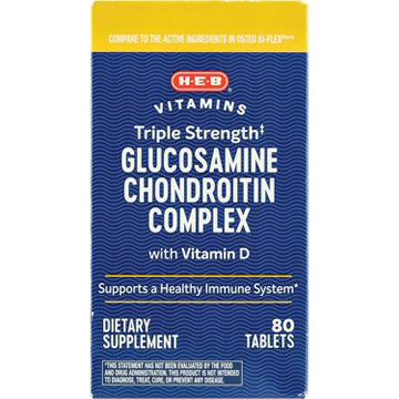H-E-B Vitamins Glucosamine Chondroitin Complex with Vitamin D Triple Strength Tablets