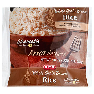 H-E-B Frozen Steamable Whole Grain Brown Rice