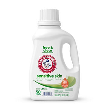Arm & Hammer Free & Clear Sensitive Skin HE Liquid Laundry Detergent, 50 Loads