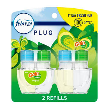 Febreze Plug In Air Freshener Odor-Fighting Scented Oil Refill Gain Scent