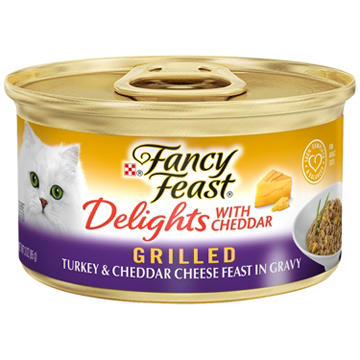 Fancy Feast Purina Delights Wet Cat Food - Cheddar Grilled Turkey and Cheddar Cheese Feast in Gravy