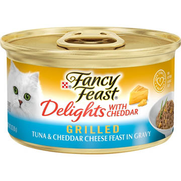 Fancy Feast Purina Delights Wet Cat Food - Cheddar Grilled Tuna and Cheddar Cheese Feast in Gravy