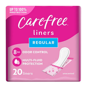 Carefree Panty Liners - Regular Liners, Wrapped, Unscented