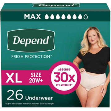 Depend Fresh Protection Adult Incontinence Maximum Underwear - XL