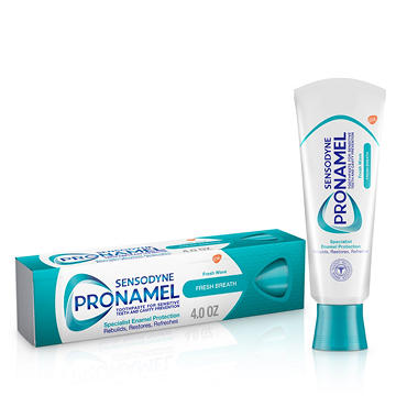 Sensodyne Pronamel Fresh Breath Enamel Toothpaste for Sensitive Teeth and Cavity Protection, Fresh Wave