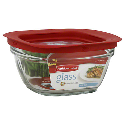 Rubbermaid Glass Container With Lid 4 Cups, Tableware & Serveware