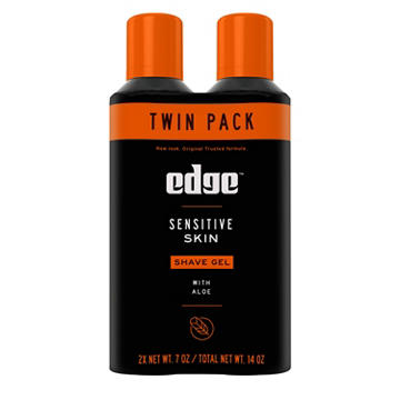Edge Sensitive Skin Shave Gel with Aloe, Twin Pack