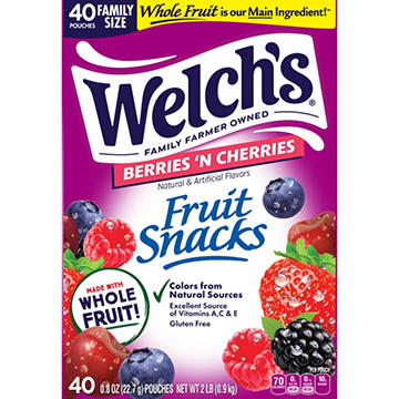Welch's Berries 'N Cherries Fruit Snacks - Family Size