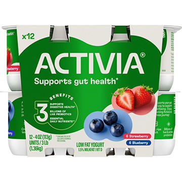 Activia Low Fat Probiotic Strawberry & Blueberry Yogurt