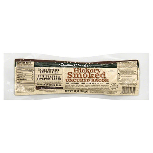 Central Market Natural Hickory Smoked Uncured Bacon, 12 oz