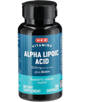 H-E-B Vitamins 600 mg Alpha Lipoic Acid Plus Biotin Capsules