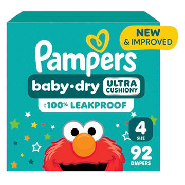 Pampers Baby Dry Ultra Cushiony Diapers - Size 4 (15-34 lbs)