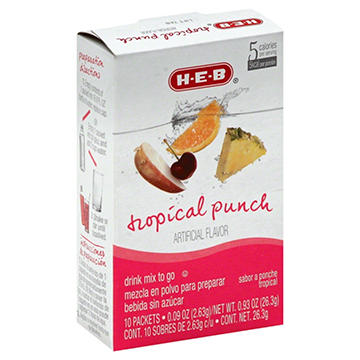 H-E-B Drink Mix to Go Packets - Tropical Punch