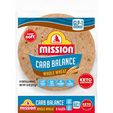 Mission Carb Balance Whole Wheat Flour Tortillas, Fajita Size
