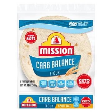 Mission Carb Balance Flour Tortillas, Soft Taco Size