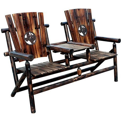 Char Log Medallion Two Seater Bench Shop Chairs Seating at H E B