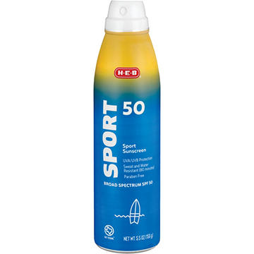 H-E-B Sport Broad Spectrum Sunscreen Spray – SPF 50