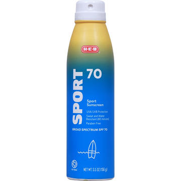 H-E-B Sport Broad Spectrum Sunscreen Spray – SPF 70