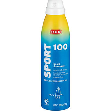H-E-B Sport Broad Spectrum Sunscreen Spray – SPF 100