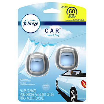 Febreze Car Odor-Eliminating Vent Clips - Linen & Sky