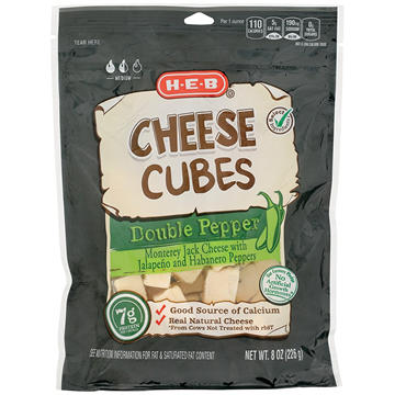 H-E-B Double Pepper Monterey Jack Cheese Cubes