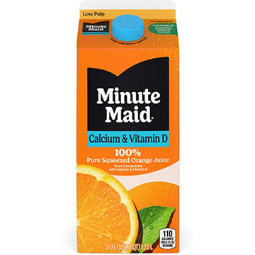 Minute Maid Low Pulp 100% Pure Squeezed Orange Juice - Calcium & Vitamin D