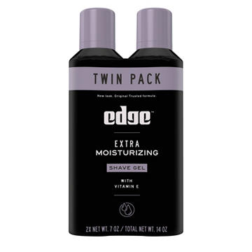 Edge Extra Moisturizing Shave Gel With Vitamin E, Twin Pack
