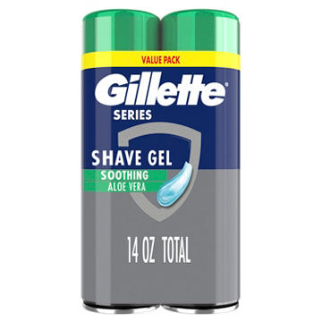 Gillette Series Soothing Shaving Gel for Men, with Aloe Vera, Suitable for Sensitive Skin, 2 Pack