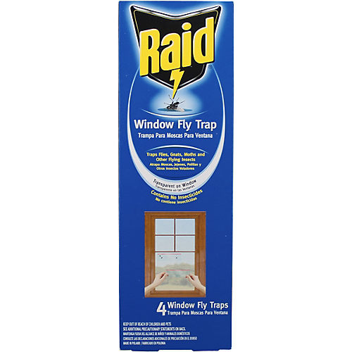 Raid Window Fly Trap Discreet and Effective Fly Adhesives, 4 Count 
