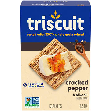 Triscuit Cracked Pepper & Olive Oil Whole Grain Wheat Crackers