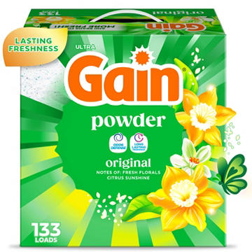 Gain Powder Laundry Detergent, 133 Loads - Original Scent