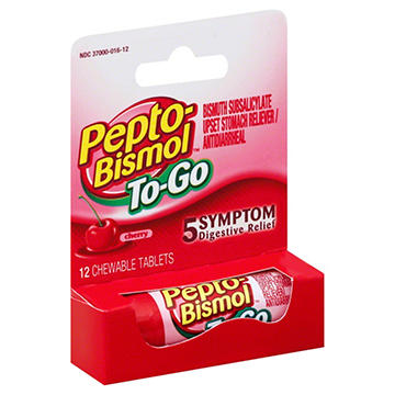 Pepto Bismol Travel Size Digestive Relief Chewable Tablets - Cherry