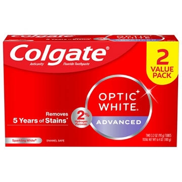 Colgate Optic White Advanced Toothpaste - Sparkling White, 2 Pk