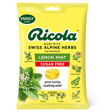 Ricola Sugar Free Throat Drops - Lemon Mint